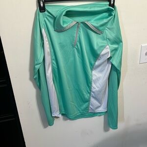 Teal & White Athletic Zipup